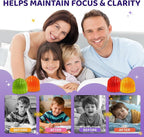 Saffron Gummies for Kids & Adults, 20-in-1 Saffron Supplements with 88.5mg Saffron Extract, B6, B12, C, D3, Magnesium for Calm, Focus, Nerve, Sugar Free, Vegan, Non-GMO, Mixed Fruit Flavor, 120 Counts