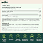 Wuffes Advanced Dog Hip and Joint Supplement with Glucosamine, Chondroitin, Omega 3, MSM, and Green Lipped Mussel, 60 Pork Flavored Chews for Small and Medium Dog Breeds