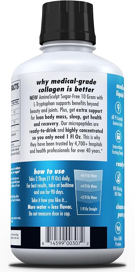 HEALTH DIRECT – AminoSculpt Liquid Collagen Micropeptides – 28 FL Oz – 28 Servings – 10 Grams of Premium Medical-Grade Liquid Collagen for Women – Orange Cream