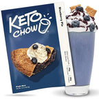 Keto Chow Blueberry Pie - Keto Meal Replacement Shake Powder - Nutritionally Complete - Low Carb - Delicious Easy Meal Substitute - Protein Rich & Dairy Free - Single Meal Serving