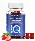 Melatonin Free Sleep Gummies for Adults with Magnesium, Valerian Root, 5-HTP & Herbal Blend - Natural Sleep Aid Supplements - Non-Habit Forming, Sugar Free, Strawberry Flavor, 60 Count (1)