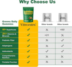 Greens Daily Gummies, Super Greens Gummies for Adults Superfood Multivitamin Gummy with Spirulina, Chlorella, Prebiotic Fiber, Fruit Veggie for Digestive & Gut Health, Adaptogens Supplement, 120 Count