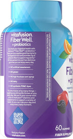 vitafusion Probiotic + Prebiotic Fiber Gummies for Adults, Probiotic Supplement with Prebiotic Fiber to Support Gut Health and Provide Good Bacteria (1), Cherry Berry Citrus Rush Flavor, 60 Count