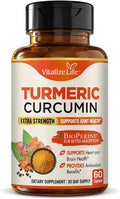 Organic Turmeric Curcumin Supplement Capsules – Made in USA – Extra Strength with BioPerine and 95% Curcuminoids for Joint Health and Healthy Inflammation Support – 60 Vegan Pills