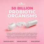 Probiotics for Women, 50 Billion CFU, 26 Unique Strains, Women's Probiotic and Prebiotics Support Digestive Health, w/ Cranberry, Hibiscus & D-Mannose for Vaginal PH Balance, Urinary, Gut (30 Caps)