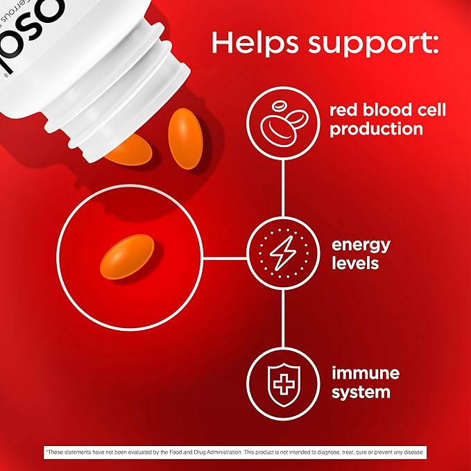 Feosol Complete Iron Supplement Caplets, Bifera Iron for High Absorption, Heme and Non-Heme Dual Action Minimizes Side Effects, 1 Per Day, for Energy and Immune System Support, 30 Count (Pack of 36)