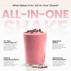 310 Nutrition All-In-One Meal Replacement Shake Powder - Plant-Based Protein Smoothie Blend w/High Fiber, Probiotics & Adaptogens - Low Carb, Vegan, Keto & Paleo Friendly - Strawberry - 28 Srv