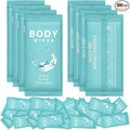 Treela 300 Pcs Large Body Wipes Bulk Deodorant Travel Size for Homeless Care Package Supplies Individually Wrapped Adults Bathing No Rinse Wet Wipes Men Women Hygiene Items(7.09" X 9.84",Blue)