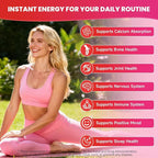 Calcium Gummies 1000mg with Vitamin D3 K2 & B12 Complex, High Absorption Potassium, Calcium Magnesium Zinc Supplement for Bone, Muscle, Mood and Immunity Support, Raspberry Flavor, 120 Count