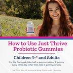 Just Thrive Probiotic Gummies - Kids, Men, and Womens Probiotic - for Digestive and Overall Health, 90 Count