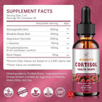 Cortisol Manager Liquid Drops, Cortisol Supplements for Women, with magnesium ashwagandha, rhodiola rosea,l-theanine,Phosphatidylserine-Promote Relaxation and Support Mood- 30 Day Vegan Supply