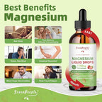 GREENPEOPLE Magnesium Glycinate Liquid Drop - 17-in-1 4Fl. Oz Triple Magnesium Complex Supplement with Glycinate 400mg & Citrate 500mg Taurate/L-Theanine for Calm Mood/Muscle/Sleep,Strawberry -2 Pack