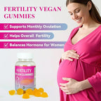 Fertility Gummies for Women to Get Pregnant Fast, Folic Acid Conception Gummies to Boost Fertility for Her, 60 Count Fertility Vitamin Gummy Support Hormone Balance, Ovulation & Period Cycle