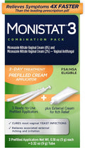 Monistat 3-Day Yeast Infection Treatment for Women, 3 Pre-Filled Miconazole Cream Applicators & External Itch Relief Anti-Itch Cream (9g Tube) Combo Pack, Regular Strength