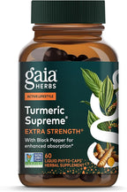 Gaia Herbs Turmeric Supreme Extra Strength - Supports Occasional Discomfort from Normal Wear & Tear* - with Turmeric Curcumin & Black Pepper - 60 Vegan Liquid Phyto-Caps (Up to 60 Servings)