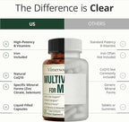 Multivitamin for Men with Vitamins and Minerals for Energy, Focus and Immune Health – Premium Daily Mens Multivitamins & Multiminerals – 60 Liquid Capsules