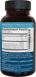 Triple Strength Fish Oil Omega 3 Supplements for Women and Men – 2500 mg High-Potency, Easy-to-Absorb Re-esterified Triglyceride Form, Pescatarian-Friendly DPA Omega 3 EPA DHA Supplement,180 Softgels