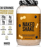 NAKED Shake - Peanut Butter Blueberry Protein Powder, Plant Based Protein with Mct Oil, Gluten-Free, Soy-Free, No Gmos Or Artificial Sweeteners - 30 Servings