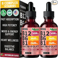 (2 Pack) Vitamin B12 and B6 Liquid Drops, B12 Sublingual Vitamin B Complex - B 12 Vitamin 5000mcg - B12 Methylcobalamin for Energy, Brain, Heart Support with 27,200 mcg, Watermelon Berry, 80 Servings