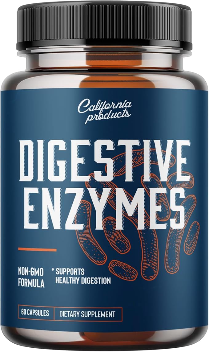 Pure Digestive Enzyme Capsules with Lipase Amylase Protease - Aids Digestive System Natural Immune System Booster - Breaks Down Carbohydrates Reduce Bloating Gas Digestive Enzymes Pills