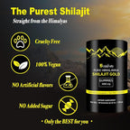 Shilajit Gummies,Pure Shilaljit Gummies,No Added Sugar,Non-GMO,Natural Organic,Ashwagandha, Gokshura | Fulvic Acid & 85+ Trace Minerals for Men- 60 Gummies(Individually Wrapped)