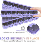 2-Pack Extra Large Weekly Pill Organizer - XL Vitamin Holder with 7 Detachable Compartments, Portable Medicine Pill Organizer for Supplements, Daily Pill Case for Home and Travel