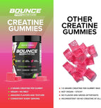 Bounce Pro Creatine Monohydrate Gummies for Men & Women, Low Calorie, 6G of Creatine per Serving, Vegan, Anti-Melting, Gluten-Free, Non-GMO (51 Count (Pack of 1), Strawberry Kiwi)