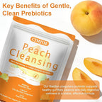 Peachy Clean Fiber Gummies with Prebiotic for Men, Peach Flavored Digestive Support & Detox Gummy Supplement, 60 Vegan Gummy Bears for Regularity & Gut Health (1)