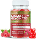 Magnesium Glycinate Gummies 1000mg, Sugar Free Magnesium Potassium Supplements Chewable for Adults with L-Threonate for Sleep, Body Support and Relaxation,90 Raspberry Gummies