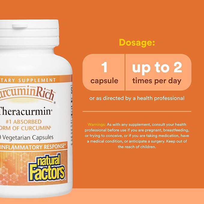 Natural Factors, CurcuminRich Theracurmin, 30 mg, Formulated for Superior Absorption, 30 Count (Pack of 1)