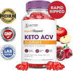 Justified Laboratories (2 Pack Rapid Ripped Keto ACV Gummies Advanced Formula 1000MG Rapidripped Formulated with Pomegranate Beet Juice Powder B12 Vegan Non GMO 120 Gummys