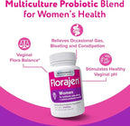Florajen Women's Vaginal Probiotics, Provides Gut Health & Constipation Relief for Adults and Bloating Relief for Women, 90 Capsules (3 Packs of 30) (Refrigerated)