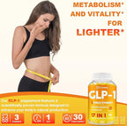 GLP-1 Supplement for Women, 5X GLP-1 Blends with Akkermansia Probiotic & Berberine, 17-in-1 High Efficiency GLP-1 Probiotic Gummies , for Energy, Digestion & Gut, Yuzu Flavor, Sugar Free - 90 Gummies