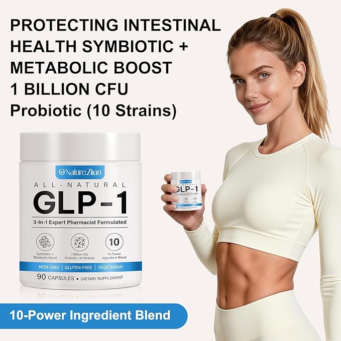 GLP-1 Weight Management Supplement for Women & Men, GLP1 Appetite Control, Energy & Digestion Balance - Vegan, Gluten-Free, Dairy Free, 90 Capsules (Pack of 1)