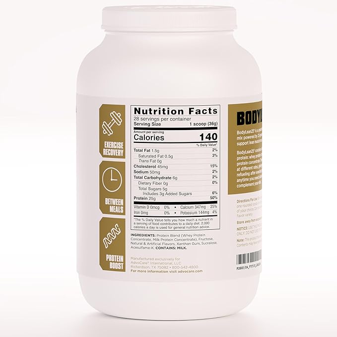 AdvoCare BodyLean25 - Protein Powder with Whey Protein Isolate - Supports Muscle Building & A Lean Body - Offers Energy Support* - Vanilla, 4.5 oz