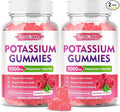 2 Pack Potassium Gummies, Potassium Chloride for Adults, Sugar-Free Potassium Supplement Gummies Support Electrolyte Balance for Women & Men, Raspberry Flavor, 120 Count