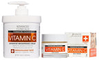 Advanced Clinicals Brightening Vitamin C Body Cream + Potent Vitamin C Face Moisturizer Gel Cream 2pc Skincare Set For Women & Men To Diminish Appearance Of Dark Spots, Wrinkles, & Dry Skin, 2pc Set