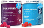 DR. MORITZ Ashwagandha Gummies + Lions Mane Mushroom Gummies Bundle – 60 Count Each – Sugar-Free, Non-GMO – with L-Theanine – Ashwagandha for Women & Men – Calm, Focus, Relaxation & Immune Support