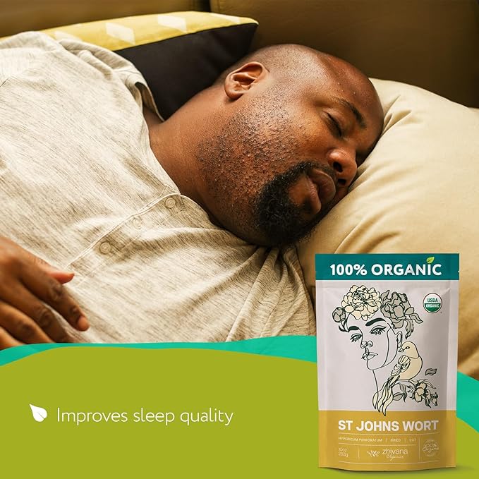 Organic St Johns Wort Tea (10 oz.) – 100% Pure Dried Saint John’s Wort Herb – Te de Hierba de San Juan Organica
