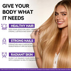 Hair Skin and Nails Gummies - Hair Growth Multivitamin Biotin Gummies with Collagen and Keratin for Women Vegan Sugar Free Strawberry Flavor 120 Count