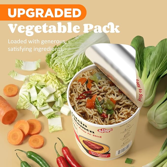 Healspot High Protein Instant Ramen Variety Pack (6 Cups) - 32g Plant-Based Protein, Non-Fried, Low Carb, Keto & Vegan Friendly (Smoky-Beef/Classic-Pork)