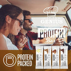 Genius Gourmet Protein Bar, Salted Caramel Keto Snack, Low Carb, Low Sugar & Gluten Free, Protein Snacks for Adults, 10G of Whey Protein per Protein Bar, 5 Net Carbs, 10 Count