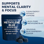 Methylene Blue Gummies, for Cognitive Support & Mental Focus, Clean 5mg of Methylene Blue Per Gummy, 99.9% Pure, Vegan, Non-GMO, 60 Gummies