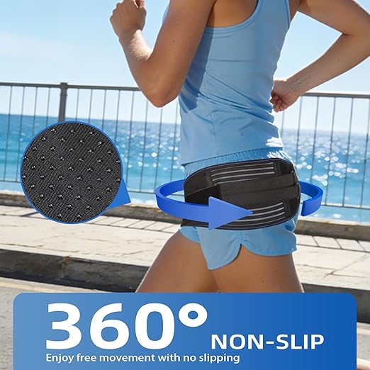 Sacroiliac SI Joint Hip Belt for Women and Men–Adjustable Hip Brace with 5 Springs, Non-Slip Support Brace for SI Joint, Lower Back, Pelvis, Sciatica & Trochanter Pain Relief (Black, Large)