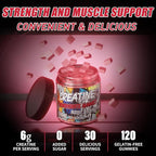 Creatine Monohydrate Gummies 6g for Men Women,Complex Creatine Monohydrate Chewable for Muscle Strength,Muscle Building,Energy Boost,Pre-Workout Energy Supplement,Vegan Strawberry - 120 Count