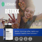 LES Labs DeToxx – Better Mornings & Recovery, Liver Support, Electrolyte Replenishment & Glutathione Support – Prickly Pear, Milk Thistle & NAC – Non-GMO Supplement – 60 Capsules (Pack of 2)