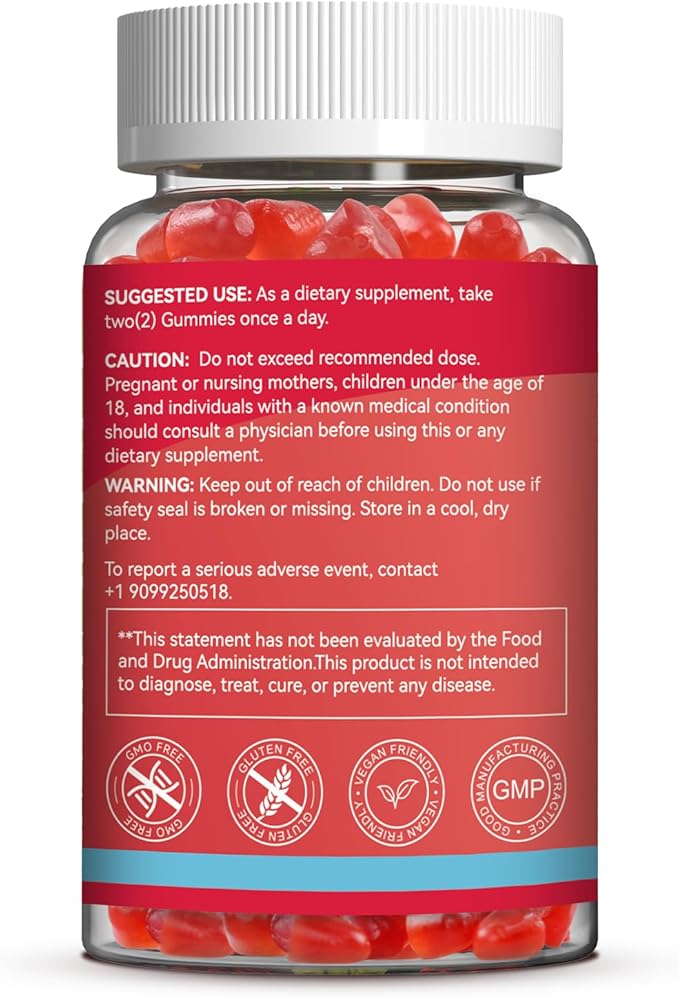 Ashwagandha Gummies 3000mg for Stress Relief, Calm & Relaxation Support with Magnesium & Vitamin D, Vegan, Gluten-Free, Natural Raspberry Flavor, 60 Count