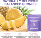 Vaginal Probiotics for Women, PH Balance Gummies, Probiotics for Women Vaginigal Health, Support Healthy Odor, Yeast Balance & Flora, Vaginal Health Supplement - 60 Pineapple Gummies