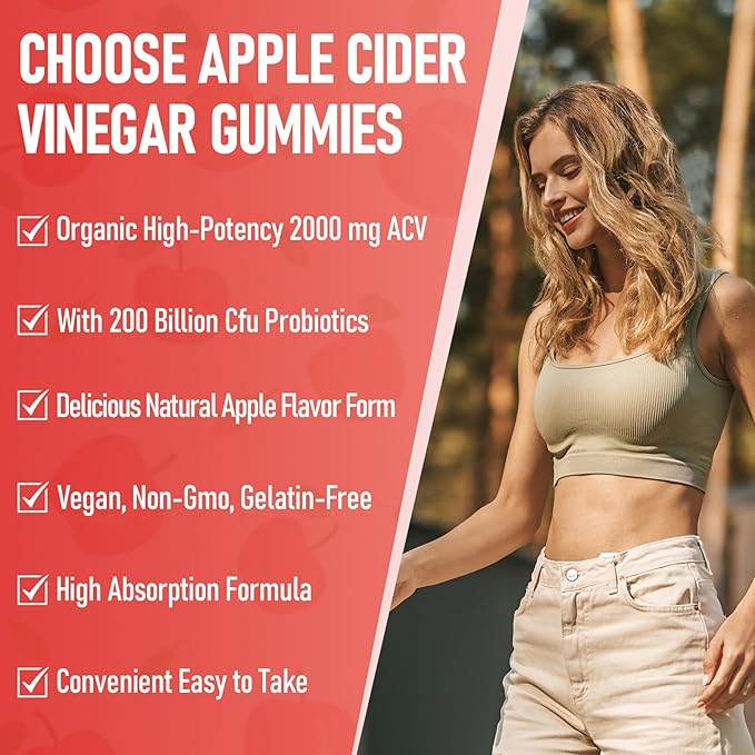 Apple Cider Vinegar Gummies, Max Strength 2000mg ACV Gummy with Probiotics, B12 and Keto Support, For Digestion, Metabolism, Detox, Gut & Immune Health, Gelatin-Free, Non-GMO, 240 keto acv gummies