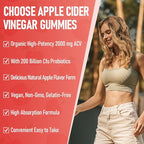 Apple Cider Vinegar Gummies, Max Strength 2000mg ACV Gummy with Probiotics, B12 and Keto Support, For Digestion, Metabolism, Detox, Gut & Immune Health, Gelatin-Free, Non-GMO, 120 keto acv gummies